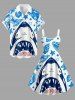 Shark Starfish Conch Print Hawaii Tank Dress -  