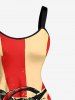 Cat Music Print Hawaii A Line Dress - Rouge M
