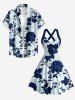 Flower Leaf Branch Print Hawaii Halter Crisscross Strappy A Line Dress -  