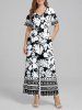 Hibiscus Flowers Tropical Leaf Print Matching Hawaii Beach Outfit For Couples -  
