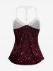 Heart Glitter Stars Print Lace Trim Crochet Pajama Top and Shorts Matching Set -  