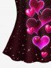Heart Glitter Stars Print Lace Trim Crochet Pajama Top and Shorts Matching Set -  