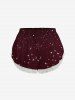 Heart Glitter Stars Print Lace Trim Crochet Pajama Top and Shorts Matching Set -  