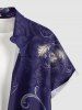 Lily Flower Print Hawaii Button Pocket Shirt For Men - Concorde 4XL