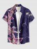 Lily Flower Print Hawaii Button Pocket Shirt For Men - Concorde 4XL