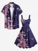 Lily Flower Print Hawaii A Line Dress -  