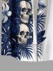 Skull Flower Tropical Leaf Print Buttons Pocket Hawaii Shirt For Men -  