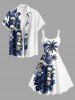 Skull Flower Tropical Leaf Coconut Tree Print Hawaii Tank Dress -  