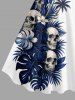 Skull Flower Tropical Leaf Coconut Tree Print Hawaii Tank Dress -  