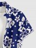 Hibiscus Flowers Tropical Leaf Print Buttons Pocket Hawaii Shirt For Men -  
