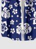 Hibiscus Flowers Tropical Leaf Print Buttons Pocket Hawaii Shirt For Men -  