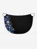 Rose Flower Skulls Print Hawaii Convertible Beach Cover Up - Bleu profond M