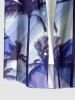 Coconut Tree Ombre Light Beam Print Hawaii Button Pocket Shirt For Men -  