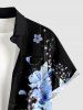 Flower Petal Print Hawaii Button Pocket Shirt For Men -  