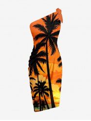Coconut Tree Cloud Ombre Print Convertible Hawaii Beach Cover -  