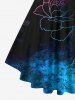 Tie Dye Ombre Flowers Print Matching Set -  