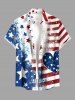 Patriotic American Flag Heart Print Matching Outfit For Couples - Bleu 