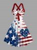 Patriotic American Flag Heart Print Matching Outfit For Couples - Bleu 
