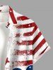 Patriotic American Flag Heart Print Matching Outfit For Couples - Bleu 