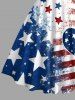Patriotic American Flag Heart Print Matching Outfit For Couples - Bleu 