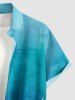 Matching Hawaii Shirt and Romper Beach Outfit Hibiscus Flower Leaf Ombre Print for Couples - Turquoise Foncée 