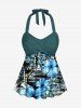 Coconut Tree Hibiscus Flower Print Matching Hawaii Beach Outfit For Couples -  