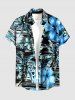 Coconut Tree Hibiscus Flower Print Matching Hawaii Beach Outfit For Couples -  