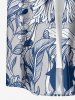 Chrysanthemum Flower Leaf Print Buttons Pocket Hawaii Shirt For Men -  
