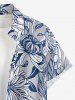 Chrysanthemum Flower Leaf Print Buttons Pocket Hawaii Shirt For Men -  