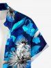 Dandelion Flower Leaf Print Buttons Pocket Hawaii Shirt For Men -  
