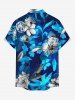 Dandelion Flower Leaf Print Buttons Pocket Hawaii Shirt For Men -  