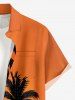 Coconut Tree Cloud Ombre Print Buttons Pocket Hawaii Shirt For Men -  