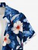 Hibiscus Flower Tropcial Leaf Print Buttons Pocket Hawaii Shirt For Men -  