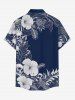 Skull Hibiscus Flower Leaf Print Buttons Pocket Hawaii Shirt For Men -  