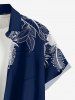 Skull Hibiscus Flower Leaf Print Buttons Pocket Hawaii Shirt For Men -  
