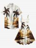 Coconut Tree River Print Hawaii A Line Dress - Blanc M