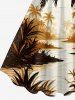 Coconut Tree River Print Hawaii A Line Dress - Blanc M