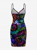 Cache-maillot de plage convertible hawaïen à imprimé galaxy dégradé avec guitare et symbole musical - Vert 3X