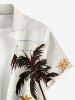 Coconut Tree River Print Hawaii Button Pocket Shirt For Men -  