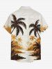 Coconut Tree River Print Hawaii Button Pocket Shirt For Men -  