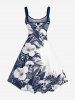 Skull Hibiscus Flower Leaf Print Matching Hawaii Beach Outfit For Couples -  