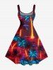 Glitter Neon Coconut Tree Print Matching Hawaii Beach Outfit For Couples -  