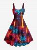 Glitter Neon Coconut Tree Print Matching Hawaii Beach Outfit For Couples -  