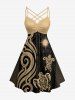 Turtle Sun Ethnic Graphic Print Matching Hawaii Beach Outfit For Couples -  