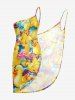Duck Pond Umbrella Print Hawaii Convertible Beach Cover Up - Jaune 1X