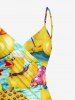 Duck Pond Umbrella Print Hawaii Convertible Beach Cover Up - Jaune 1X