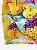 Duck Pond Umbrella Print Hawaii Convertible Beach Cover Up - Jaune 1X