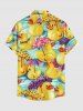 Duck Pond Umbrella Print Hawaii Button Pocket Shirt For Men -  