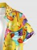 Duck Pond Umbrella Print Hawaii Button Pocket Shirt For Men -  