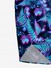 Glitter Tropical Leaf Flower Print Hawaii Convertible Beach Cover Up -  